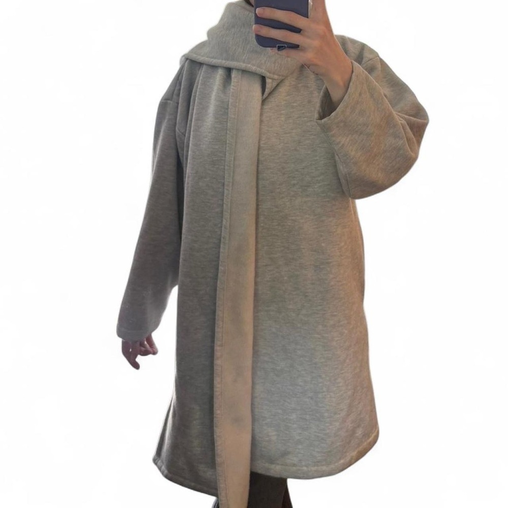 Norma Kamali grey blanket coat